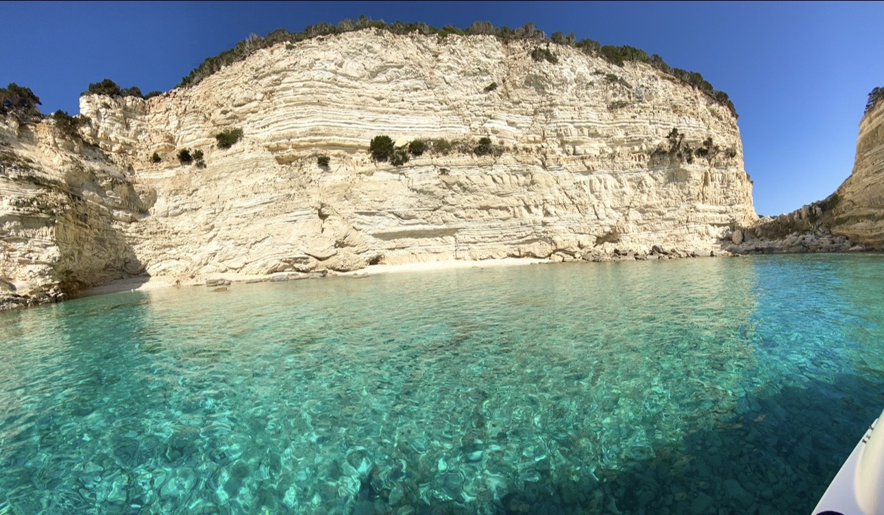 Rodovani,Paxos, Antipaxos, Ionias sea,, white limestone cliffs, turquoise waters, crystal clear sea, hidden beach,rocky coastline, inflatable boat, rib boat, boat trip,sea excursion,attractions,allegria,canvas by mitsis messonghi, messonghi,moraitika